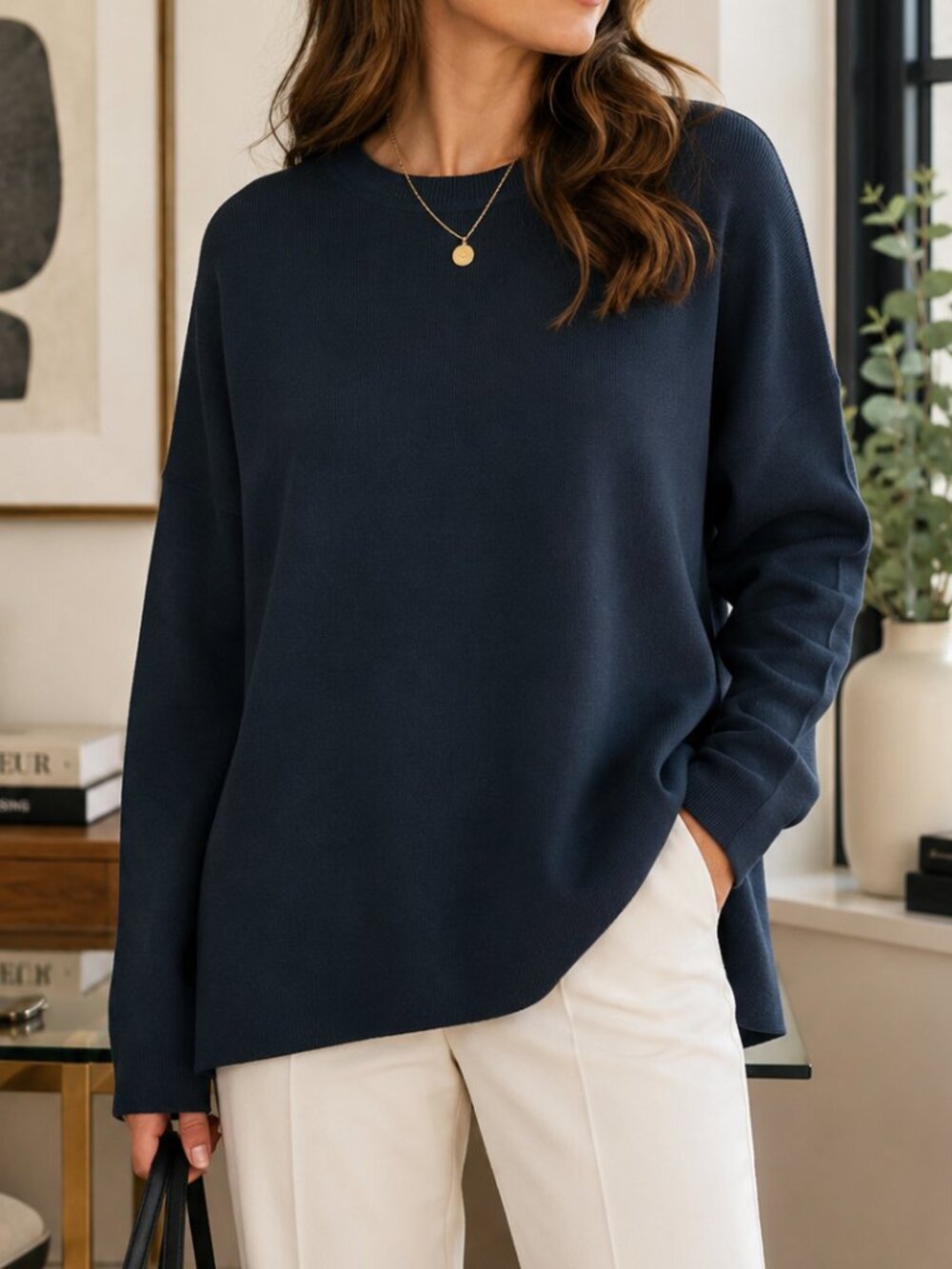 M.M. LaFleur Para Sweatshirt Jardigan Knit Deep Sea Blue XS/S